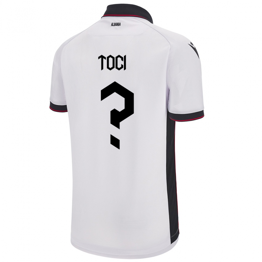 Hombre Camiseta Albania Eljon Toci #0 Blanco 2ª Equipación 24-26 La Camisa Argentina