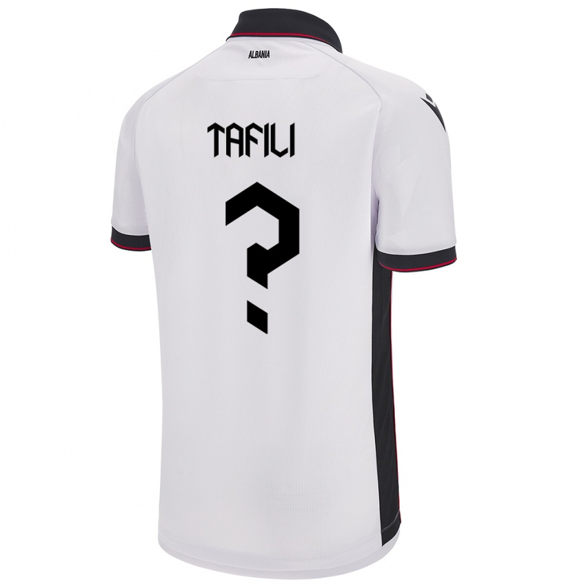 Hombre Camiseta Albania Ensar Tafili #0 Blanco 2ª Equipación 24-26 La Camisa Argentina