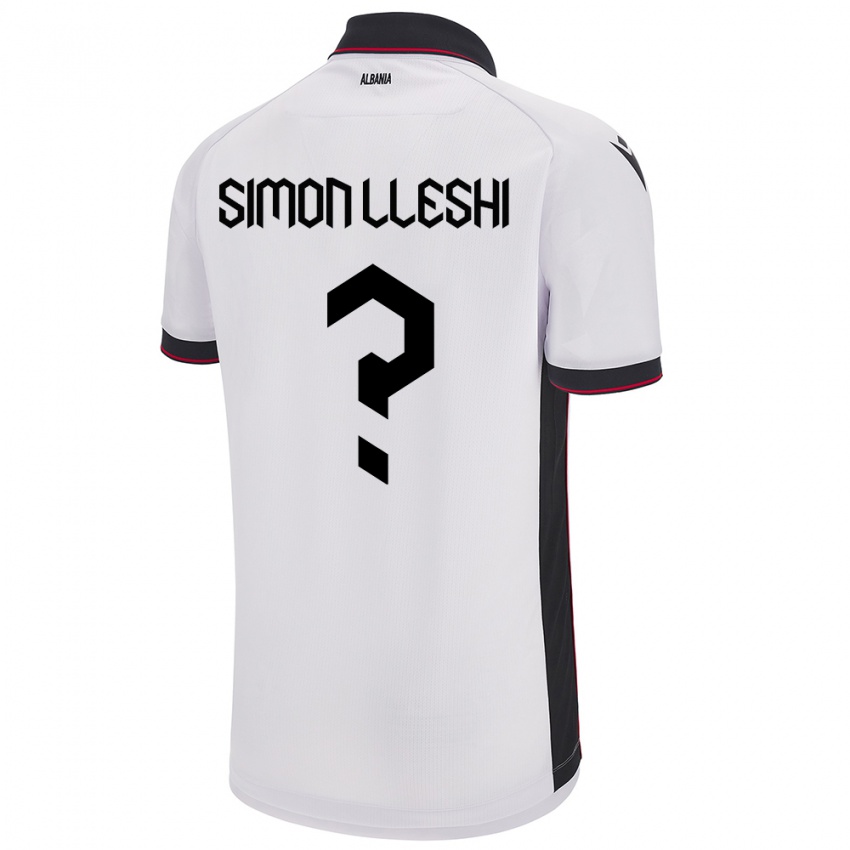 Hombre Camiseta Albania Simon Lleshi #0 Blanco 2ª Equipación 24-26 La Camisa Argentina