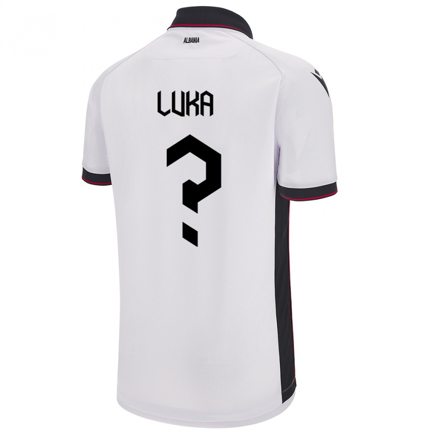 Hombre Camiseta Albania Majkol Luka #0 Blanco 2ª Equipación 24-26 La Camisa Argentina