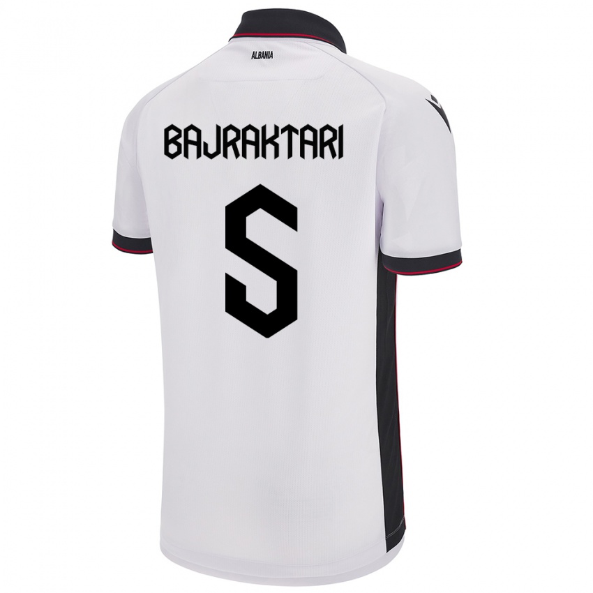 Hombre Camiseta Albania Arbiona Bajraktari #5 Blanco 2ª Equipación 24-26 La Camisa Argentina