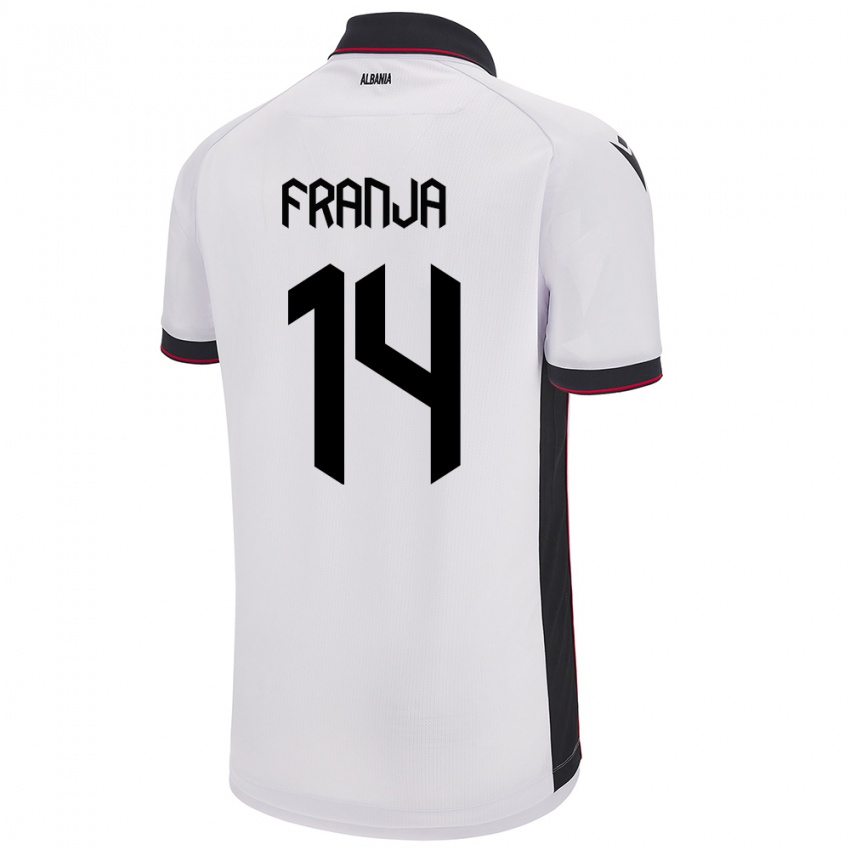 Hombre Camiseta Albania Ezmiralda Franja #14 Blanco 2ª Equipación 24-26 La Camisa Argentina