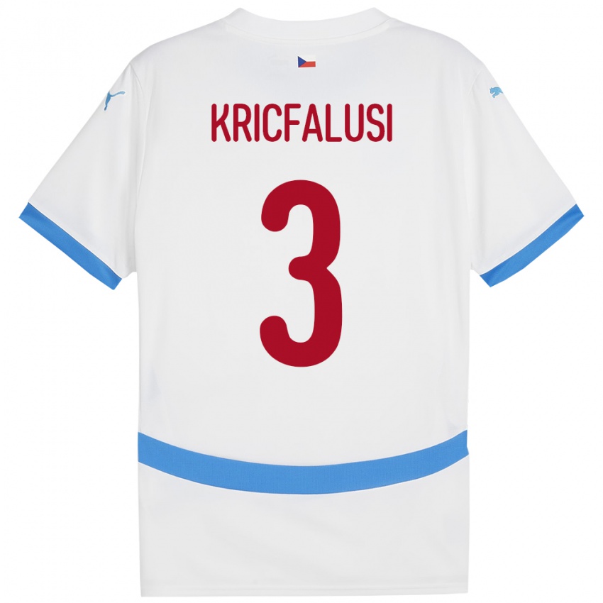 Hombre Camiseta Chequia Ondrej Kricfalusi #3 Blanco 2ª Equipación 24-26 La Camisa Argentina