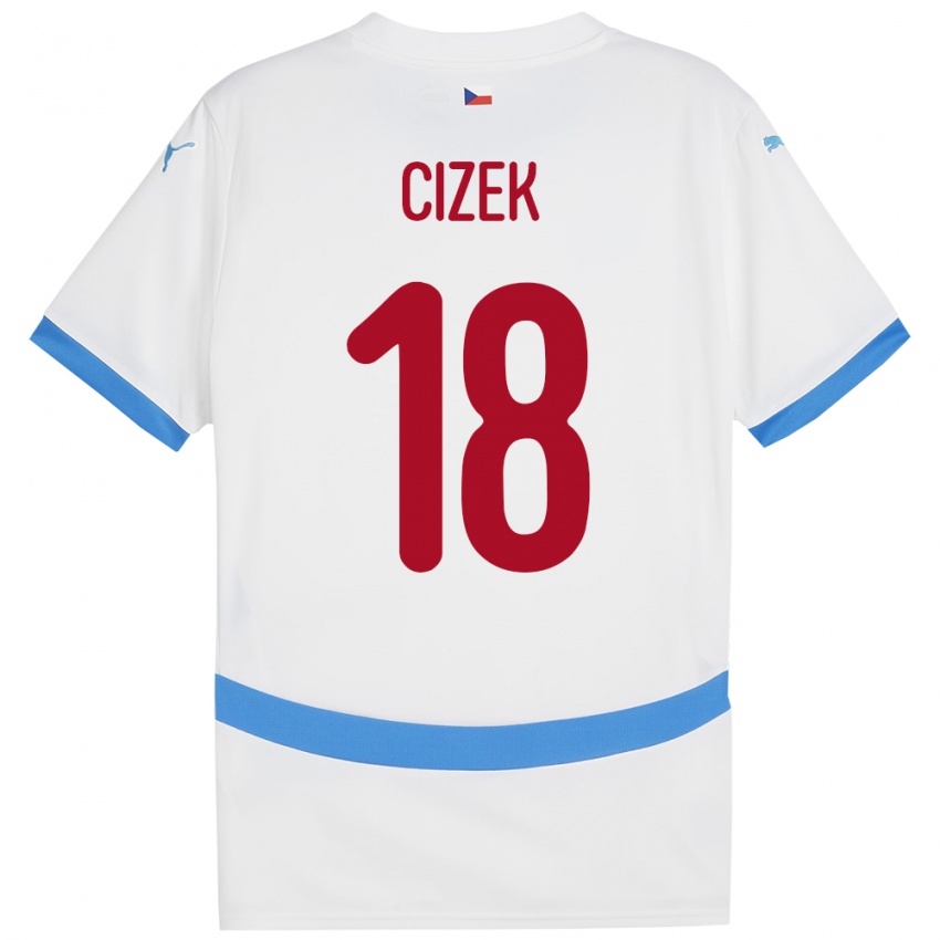 Hombre Camiseta Chequia Krystof Cizek #18 Blanco 2ª Equipación 24-26 La Camisa Argentina