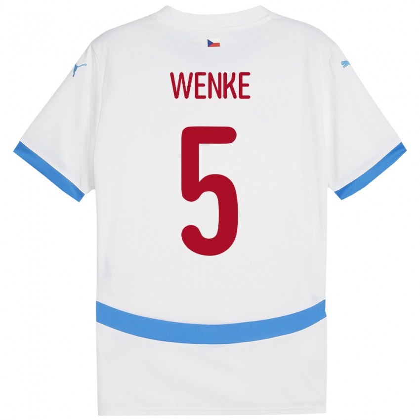 Hombre Camiseta Chequia Eduard Wenke #5 Blanco 2ª Equipación 24-26 La Camisa Argentina