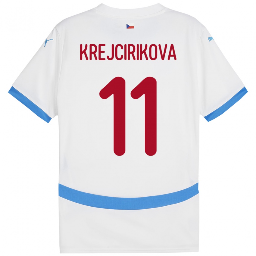 Hombre Camiseta Chequia Tereza Krejčiříková #11 Blanco 2ª Equipación 24-26 La Camisa Argentina