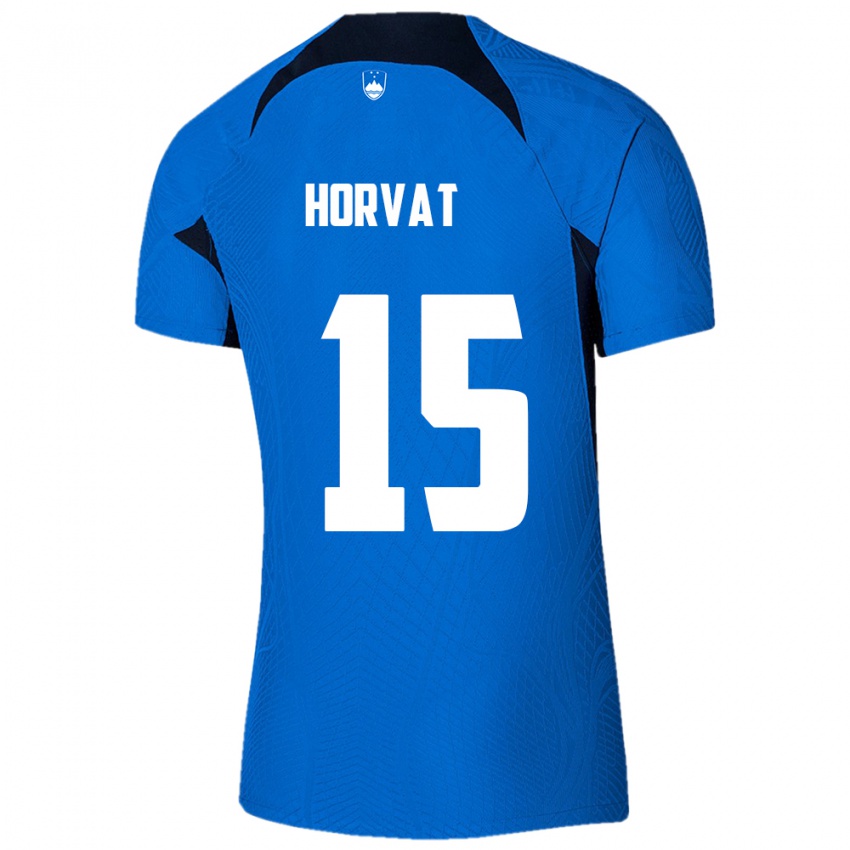 Hombre Camiseta Eslovenia Tomi Horvat #15 Azul 2ª Equipación 24-26 La Camisa Argentina