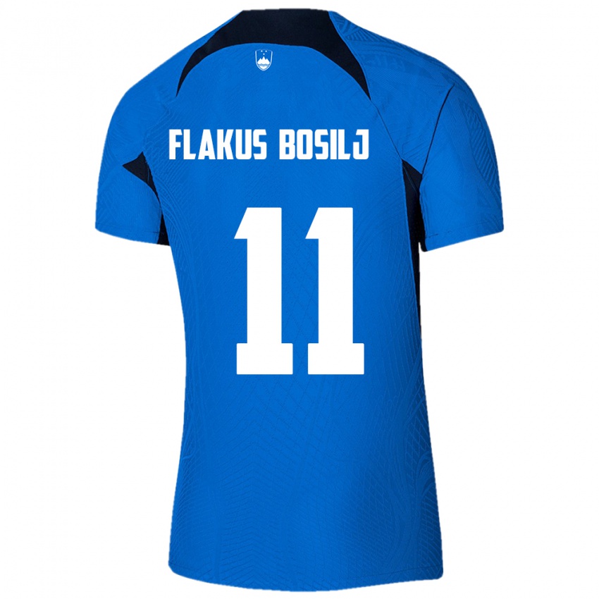 Hombre Camiseta Eslovenia David Flakus Bosilj #11 Azul 2ª Equipación 24-26 La Camisa Argentina