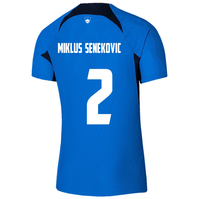 Hombre Camiseta Eslovenia Gal Miklus Senekovic #2 Azul 2ª Equipación 24-26 La Camisa Argentina