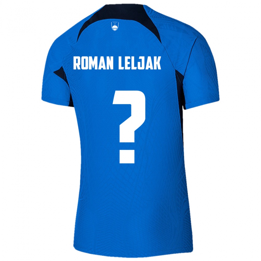 Hombre Camiseta Eslovenia Nejc Roman Leljak #0 Azul 2ª Equipación 24-26 La Camisa Argentina