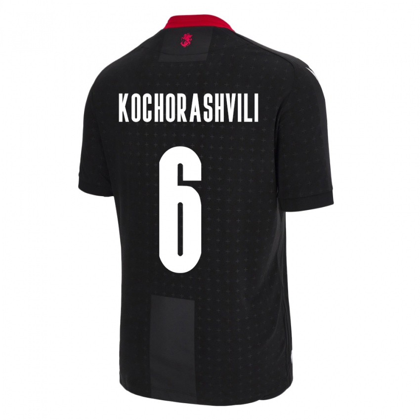 Hombre Camiseta Georgia Giorgi Kochorashvili #6 Negro 2ª Equipación 24-26 La Camisa Argentina