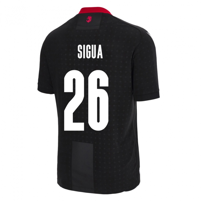 Hombre Camiseta Georgia Gabriel Sigua #26 Negro 2ª Equipación 24-26 La Camisa Argentina