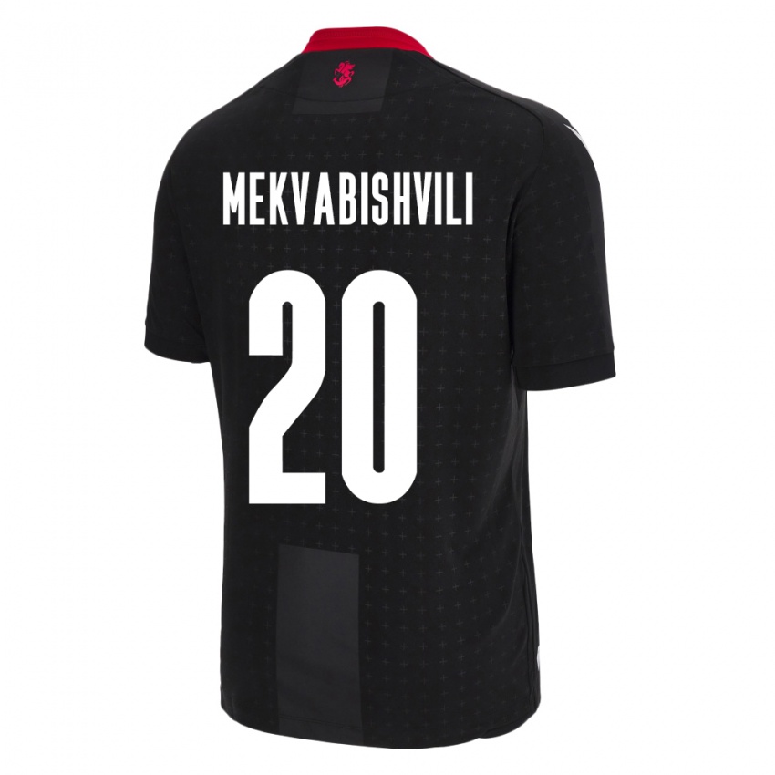 Hombre Camiseta Georgia Anzor Mekvabishvili #20 Negro 2ª Equipación 24-26 La Camisa Argentina