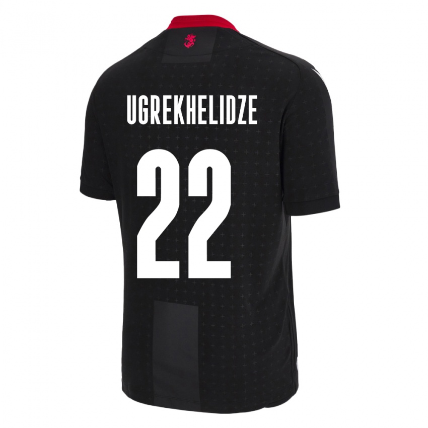 Hombre Camiseta Georgia Nikoloz Ugrekhelidze #22 Negro 2ª Equipación 24-26 La Camisa Argentina