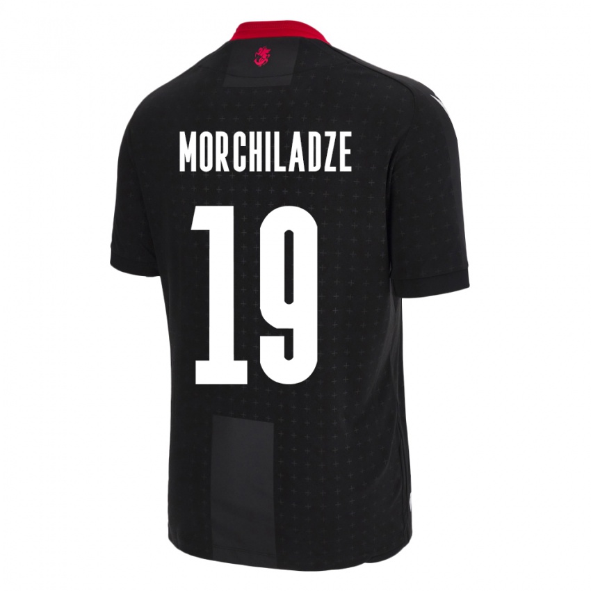 Hombre Camiseta Georgia Tornike Morchiladze #19 Negro 2ª Equipación 24-26 La Camisa Argentina