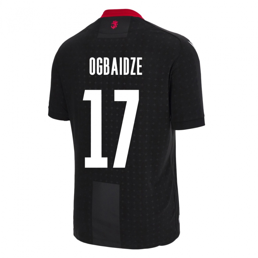 Hombre Camiseta Georgia Shalva Ogbaidze #17 Negro 2ª Equipación 24-26 La Camisa Argentina