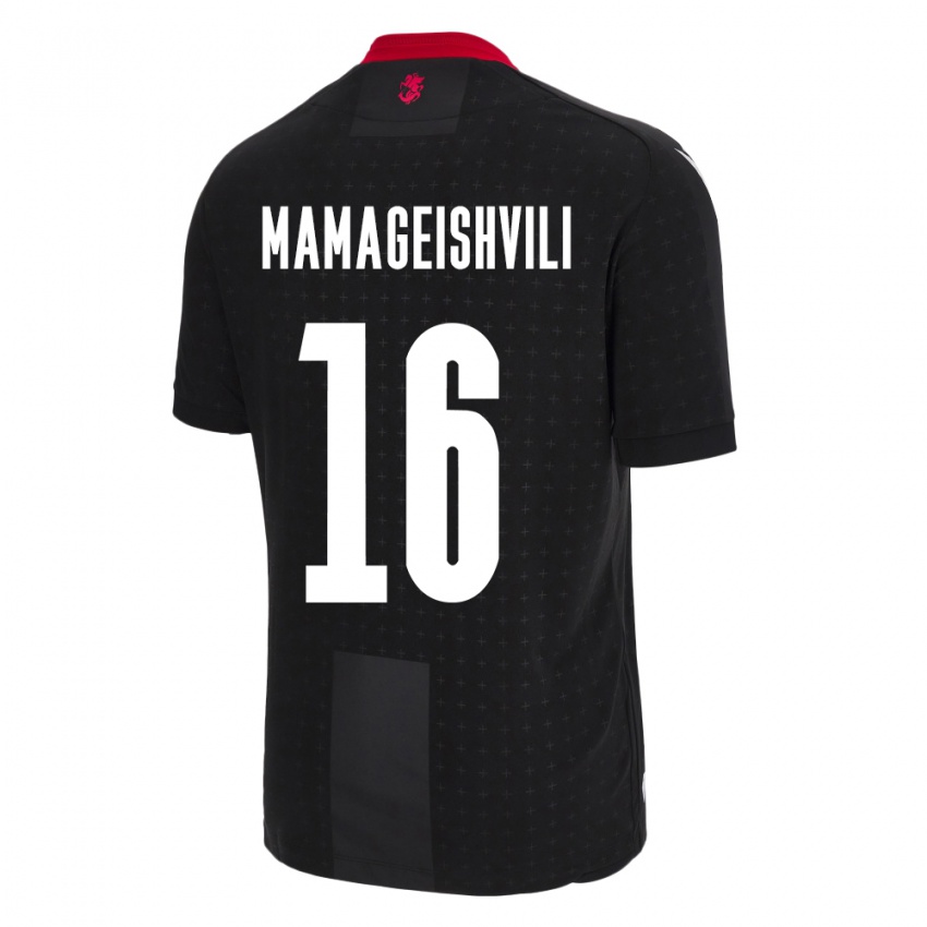 Hombre Camiseta Georgia Gizo Mamageishvili #16 Negro 2ª Equipación 24-26 La Camisa Argentina