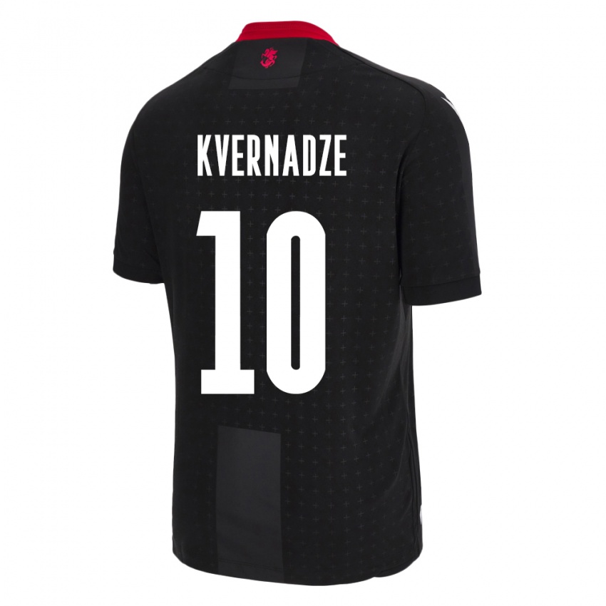 Hombre Camiseta Georgia Giorgi Kvernadze #10 Negro 2ª Equipación 24-26 La Camisa Argentina