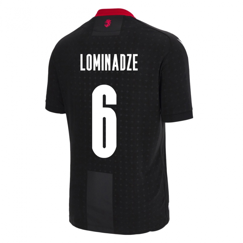 Hombre Camiseta Georgia Nodar Lominadze #6 Negro 2ª Equipación 24-26 La Camisa Argentina