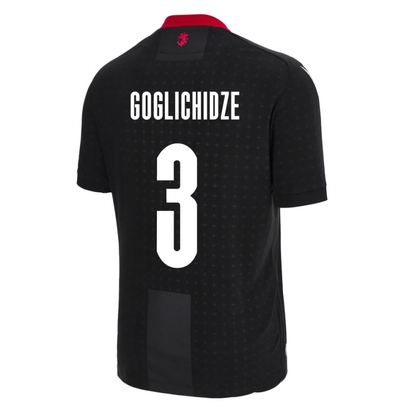 Hombre Camiseta Georgia Saba Goglichidze #3 Negro 2ª Equipación 24-26 La Camisa Argentina