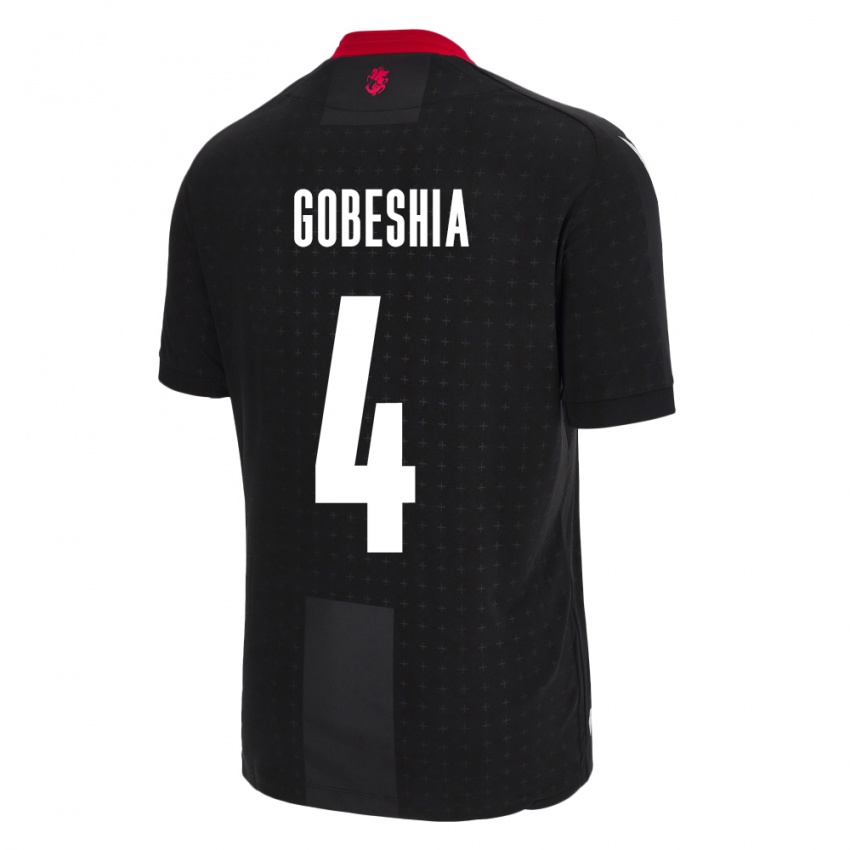 Hombre Camiseta Georgia Tengo Gobeshia #4 Negro 2ª Equipación 24-26 La Camisa Argentina