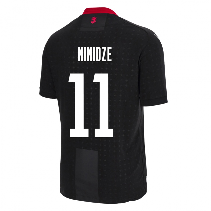 Hombre Camiseta Georgia Nikoloz Ninidze #11 Negro 2ª Equipación 24-26 La Camisa Argentina