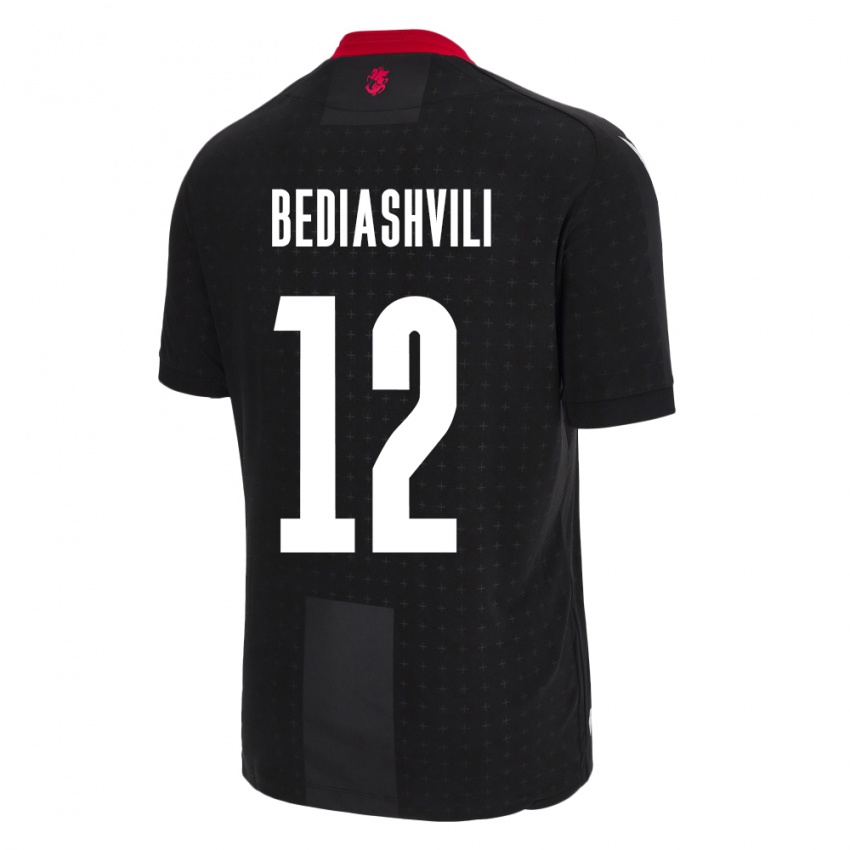 Hombre Camiseta Georgia Giorgi Bediashvili #12 Negro 2ª Equipación 24-26 La Camisa Argentina