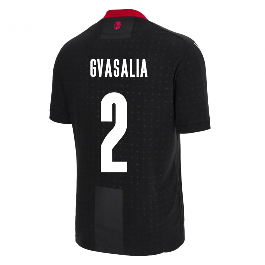 Hombre Camiseta Georgia Giorgi Gvasalia #2 Negro 2ª Equipación 24-26 La Camisa Argentina