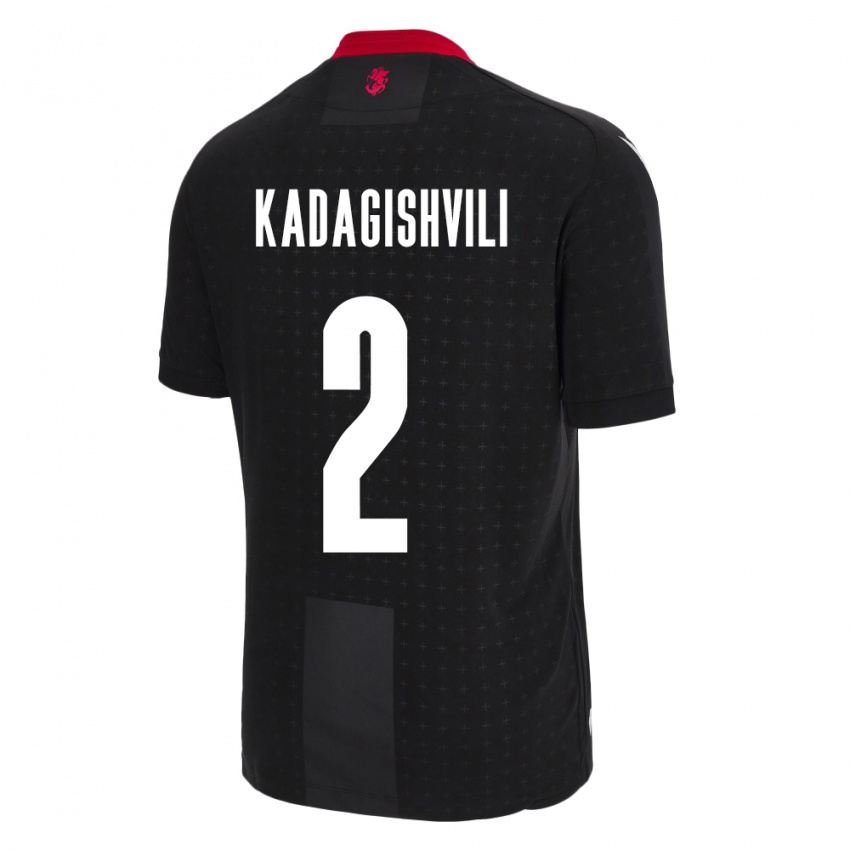 Hombre Camiseta Georgia Gvantsa Kadagishvili #2 Negro 2ª Equipación 24-26 La Camisa Argentina