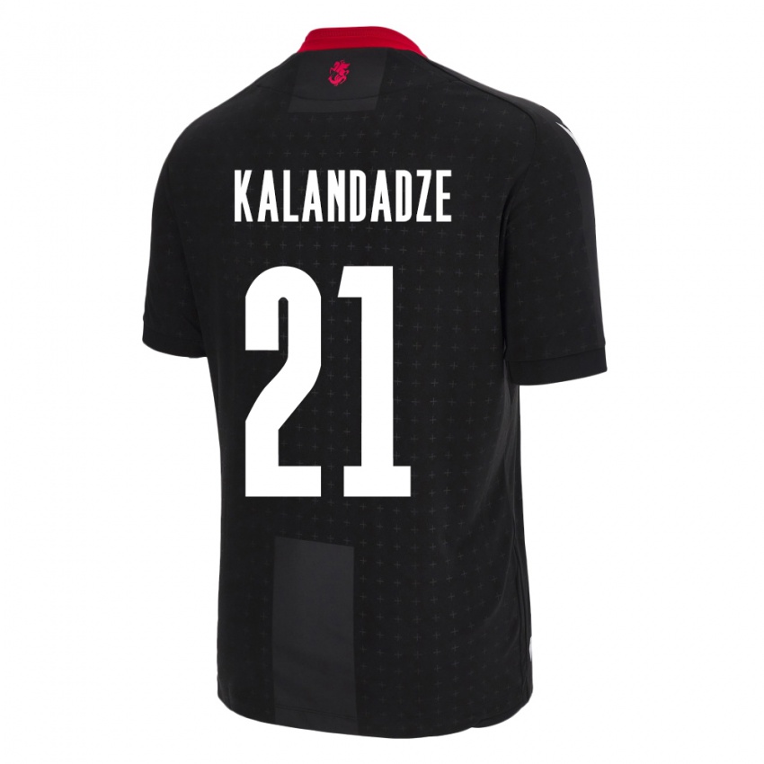 Hombre Camiseta Georgia Mariam Kalandadze #21 Negro 2ª Equipación 24-26 La Camisa Argentina