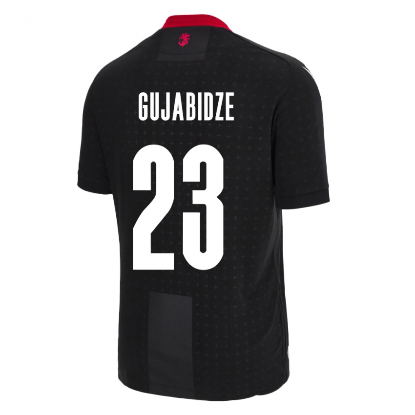 Hombre Camiseta Georgia Nino Gujabidze #23 Negro 2ª Equipación 24-26 La Camisa Argentina