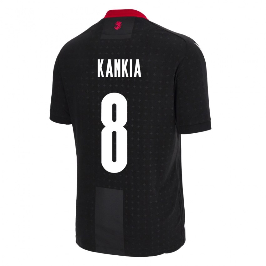 Hombre Camiseta Georgia Lizzie Kankia #8 Negro 2ª Equipación 24-26 La Camisa Argentina