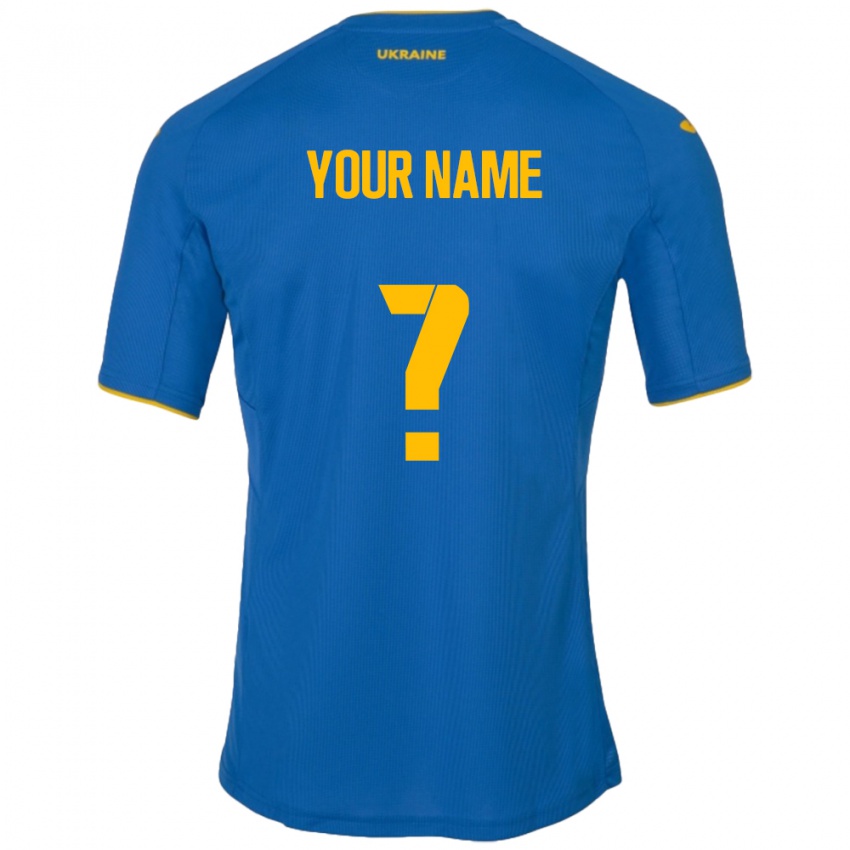 Hombre Camiseta Ucrania Su Nombre #0 Azul 2ª Equipación 24-26 La Camisa Argentina