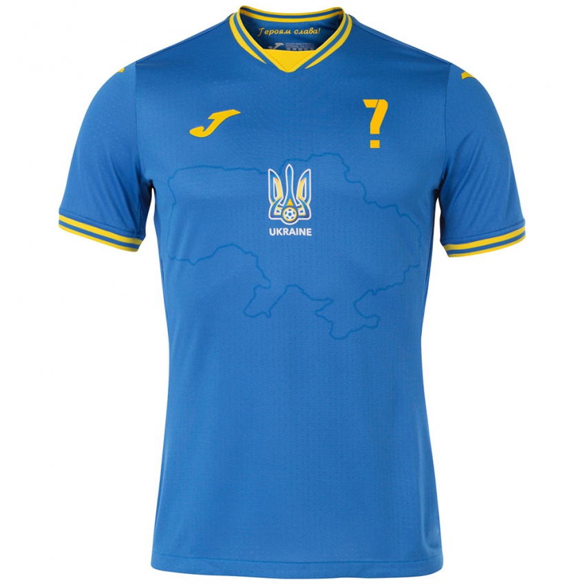 Hombre Camiseta Ucrania Anton Tsarenko #0 Azul 2ª Equipación 24-26 La Camisa Argentina