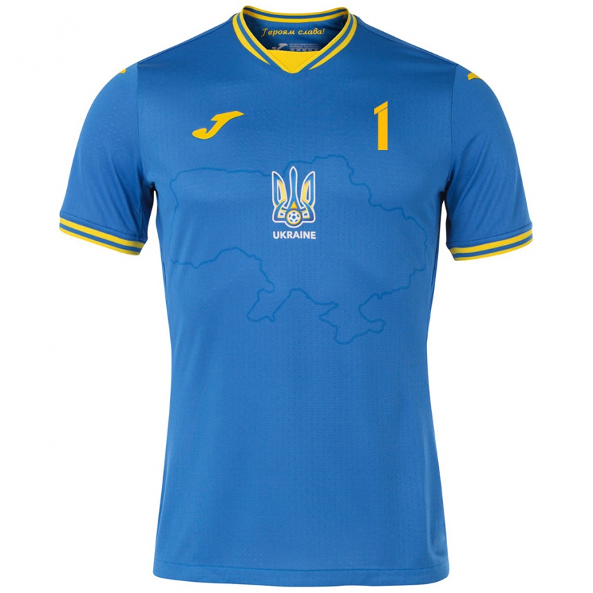 Hombre Camiseta Ucrania Nazar Makarenko #1 Azul 2ª Equipación 24-26 La Camisa Argentina