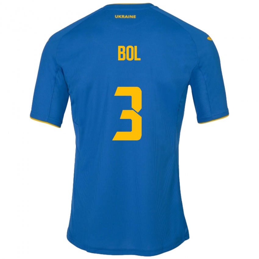 Hombre Camiseta Ucrania Anton Bol #3 Azul 2ª Equipación 24-26 La Camisa Argentina