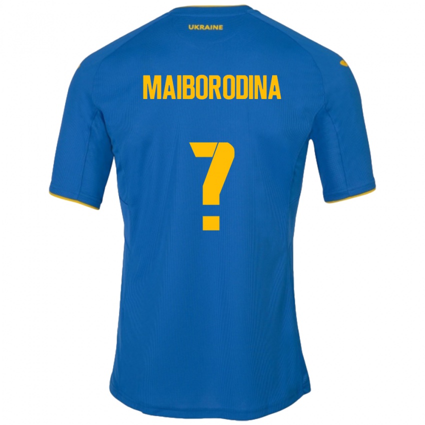 Hombre Camiseta Ucrania Iryna Maiborodina #0 Azul 2ª Equipación 24-26 La Camisa Argentina