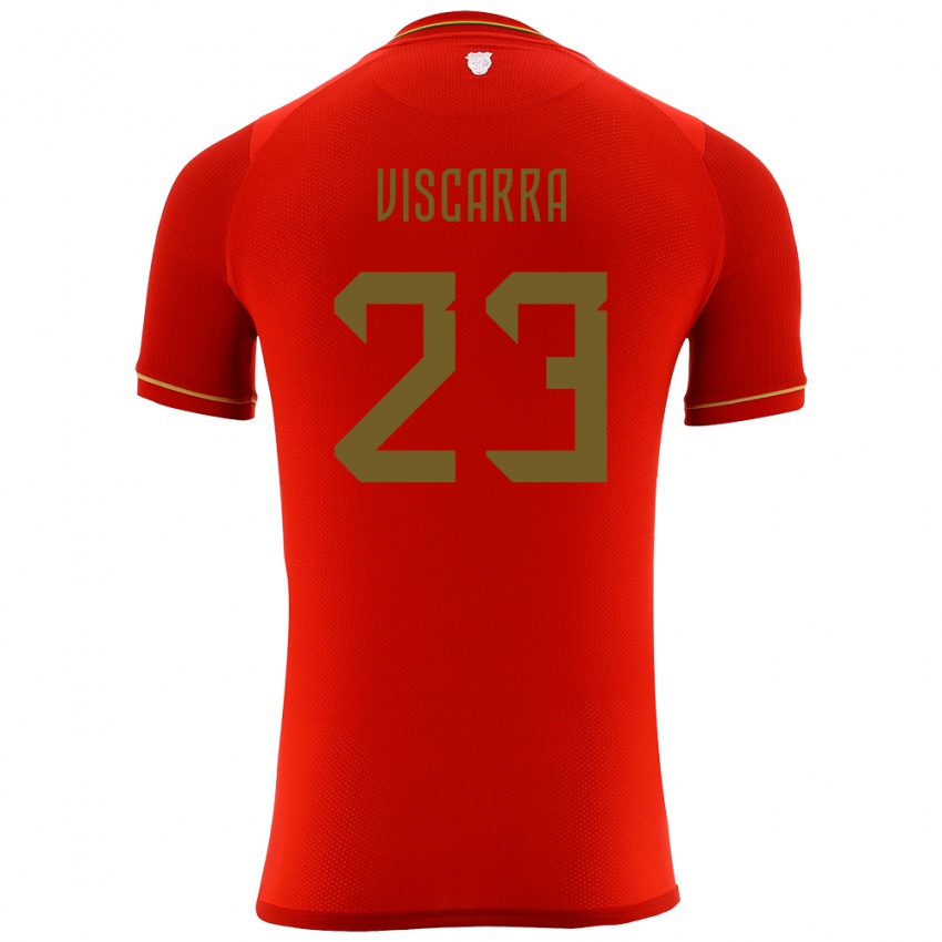 Hombre Camiseta Bolivia Guillermo Viscarra #23 Rojo 2ª Equipación 24-26 La Camisa Argentina