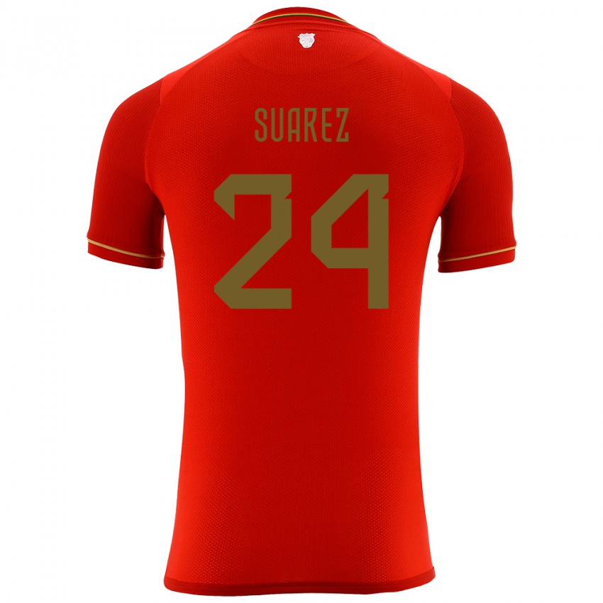 Hombre Camiseta Bolivia Marcelo Suárez #24 Rojo 2ª Equipación 24-26 La Camisa Argentina