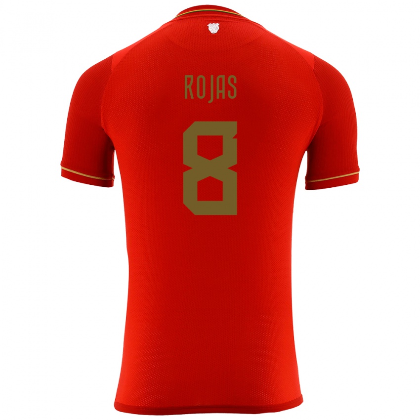 Hombre Camiseta Bolivia Jairo Rojas #8 Rojo 2ª Equipación 24-26 La Camisa Argentina