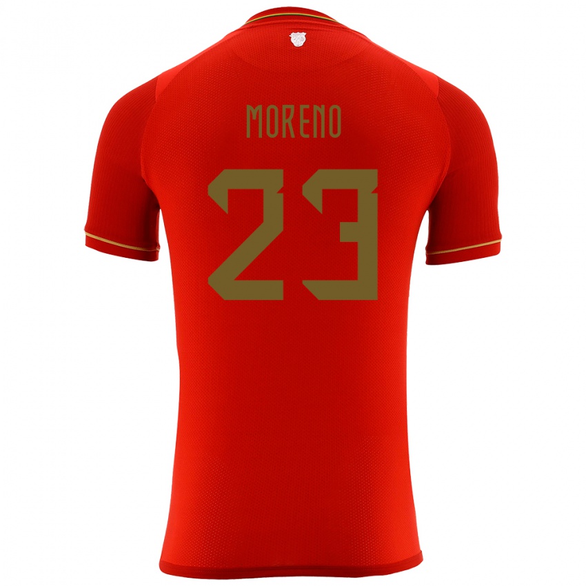 Hombre Camiseta Bolivia Leonel Moreno #23 Rojo 2ª Equipación 24-26 La Camisa Argentina