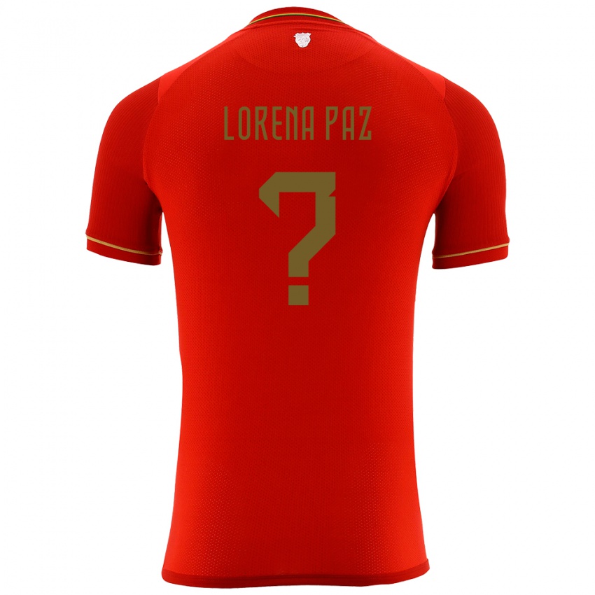 Hombre Camiseta Bolivia Karla Lorena Paz #0 Rojo 2ª Equipación 24-26 La Camisa Argentina