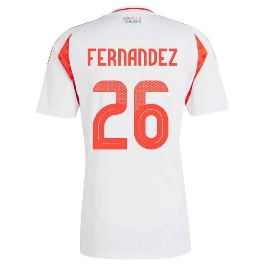 Hombre Camiseta Chile Nicolás Fernández #266 Blanco 2ª Equipación 24-26 La Camisa Argentina