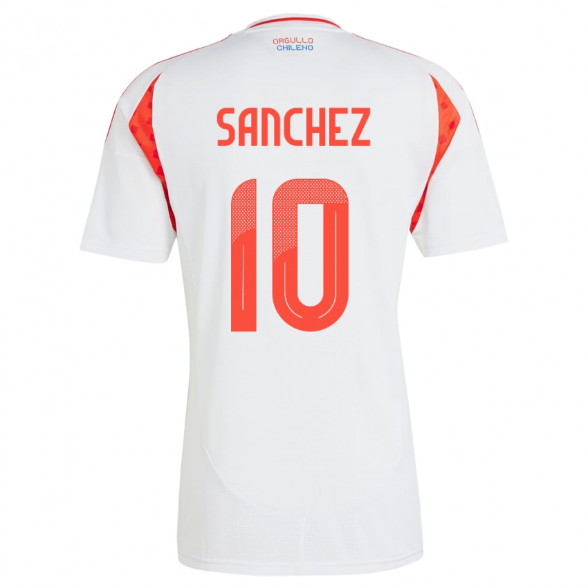 Hombre Camiseta Chile Alexis Sánchez #10 Blanco 2ª Equipación 24-26 La Camisa Argentina