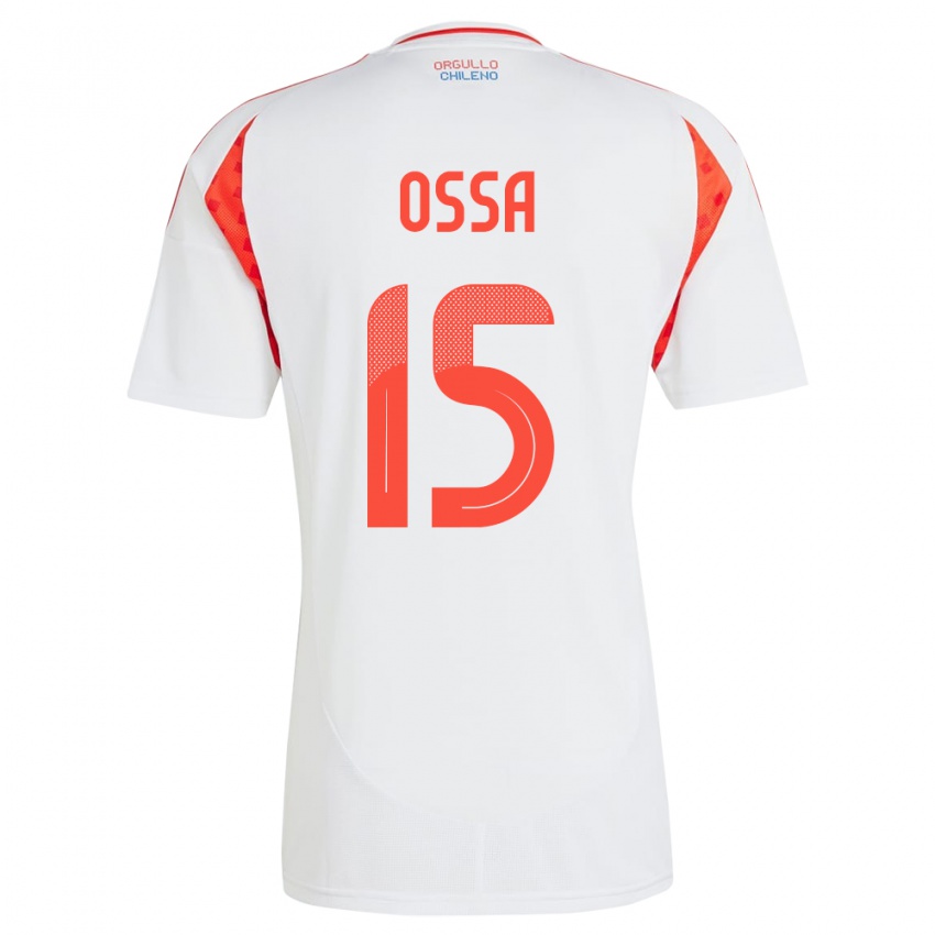 Hombre Camiseta Chile Diego Ossa #15 Blanco 2ª Equipación 24-26 La Camisa Argentina