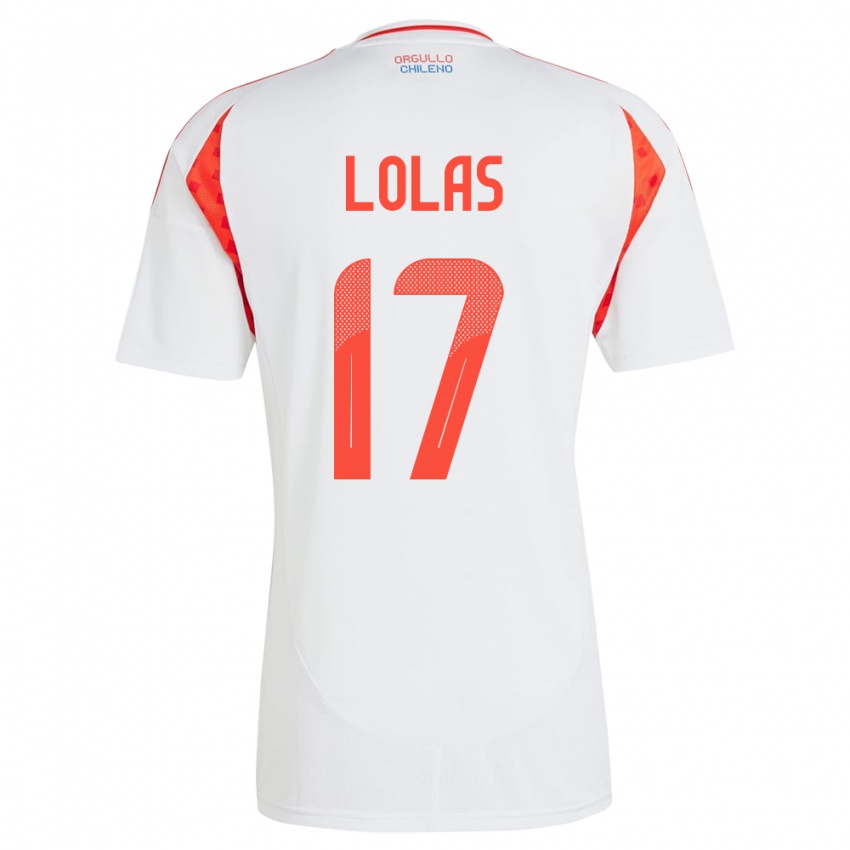 Hombre Camiseta Chile Manuel Lolas #17 Blanco 2ª Equipación 24-26 La Camisa Argentina