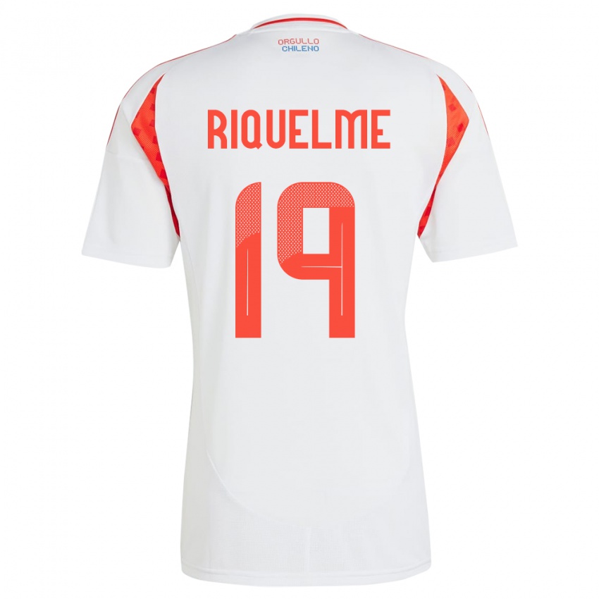 Hombre Camiseta Chile Benjamín Riquelme #19 Blanco 2ª Equipación 24-26 La Camisa Argentina