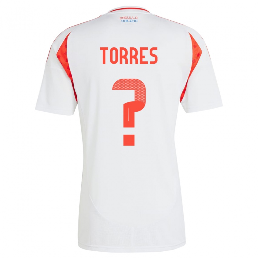 Hombre Camiseta Chile Bruno Torres #0 Blanco 2ª Equipación 24-26 La Camisa Argentina