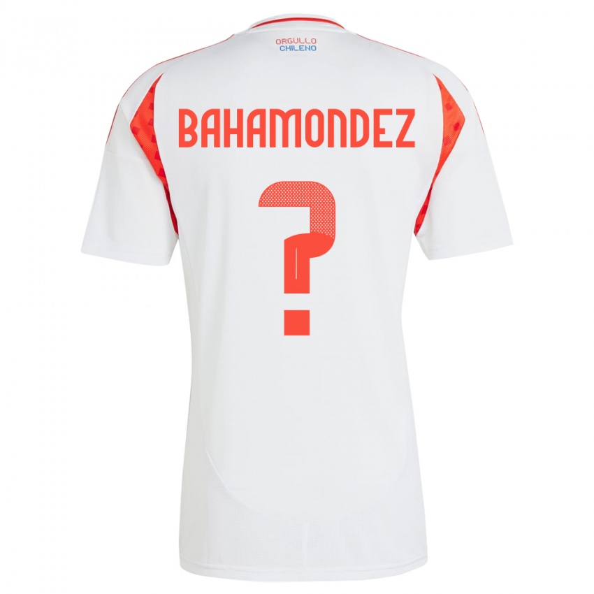 Hombre Camiseta Chile Taizo Bahamondez #0 Blanco 2ª Equipación 24-26 La Camisa Argentina