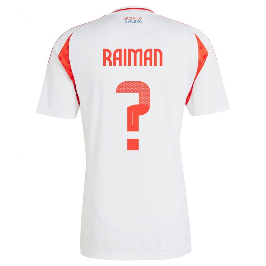 Hombre Camiseta Chile Nicolás Raimán #0 Blanco 2ª Equipación 24-26 La Camisa Argentina